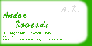 andor kovesdi business card