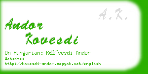 andor kovesdi business card